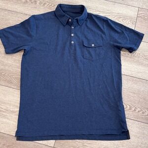 Kuhl Polo Shirt Mens Large Blue Organic Cotton Hiking Casual Outdoors‎ Athletic